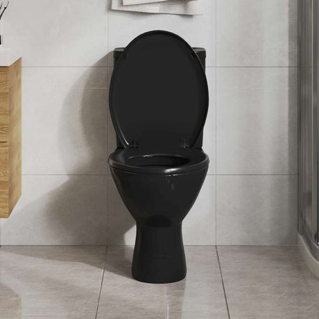 Vidaxl Toilettensitz Soft-Close-Close mit Schnellverkaufsdesign Schwarz