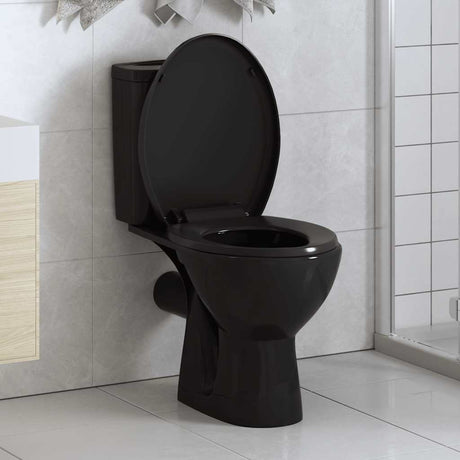 Vidaxl Toilettensitz Soft-Close-Close mit Schnellverkaufsdesign Schwarz