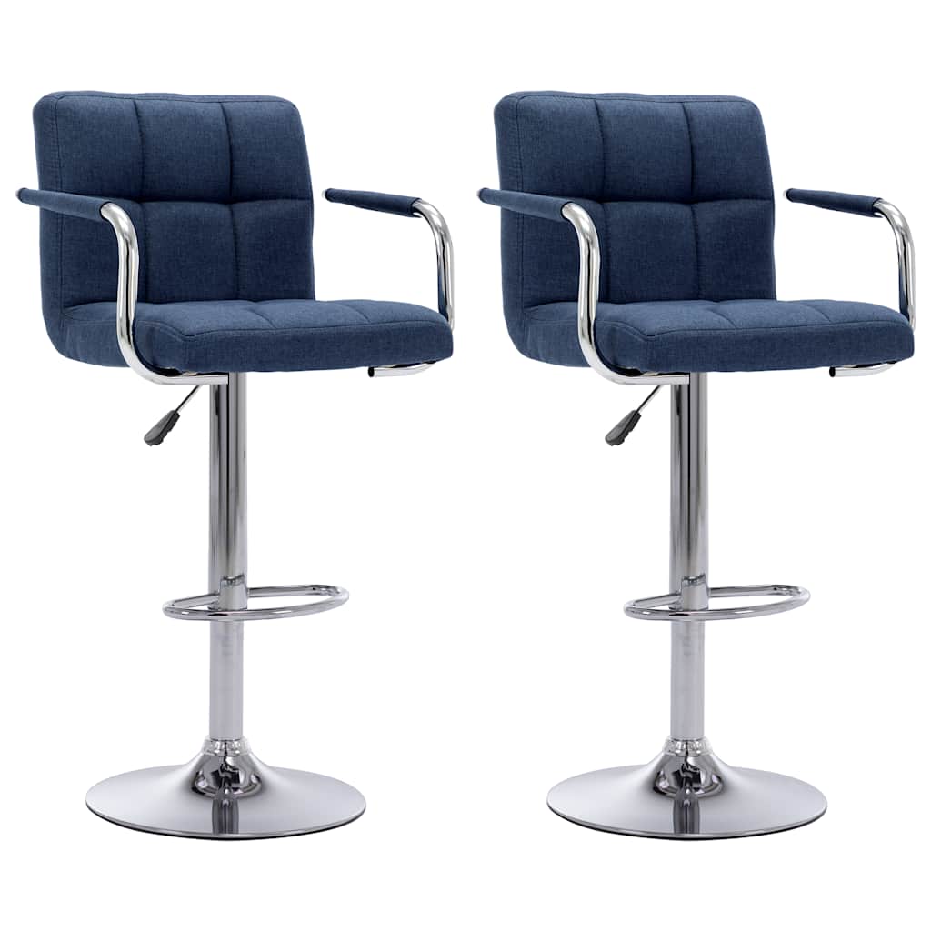 Vidaxl barstoelen 2 st stof blauw