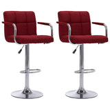 Vidaxl barstoelen 2 st stof wijnrood