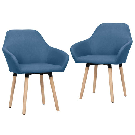 Vidaxl eetkamerstoelen 2 st stof blauw