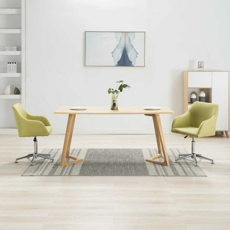 Vidaxl eetkamerstoelen draaibaar 2 st stof groen