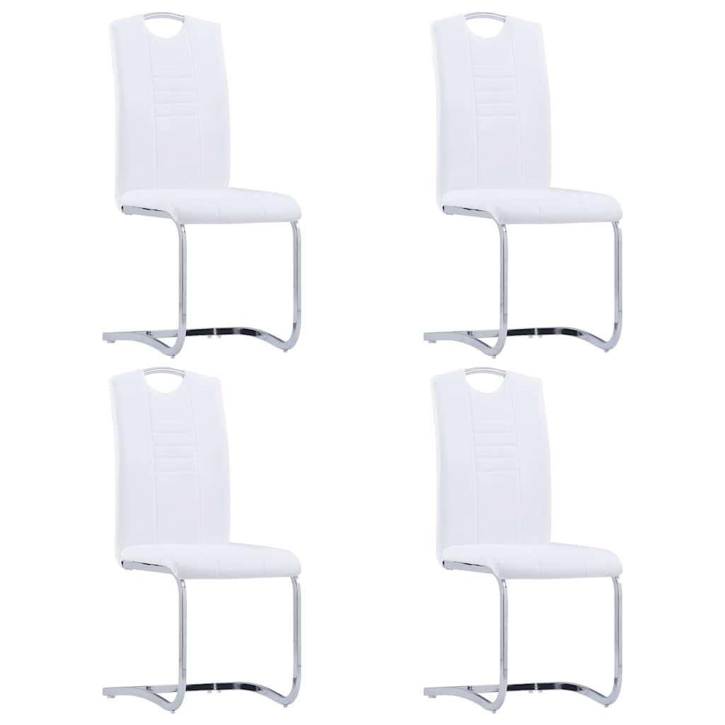 Vidaxl eetkamerstoelen 4 st kunstleer wit