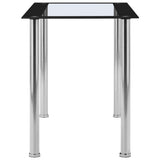 Vidaxl eettafel 120x60x75 cm gehard glas zwart en transparant
