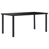 Vidaxl eettafel 160x80x75 cm gehard glas zwart