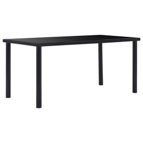 Vidaxl eettafel 160x80x75 cm gehard glas zwart
