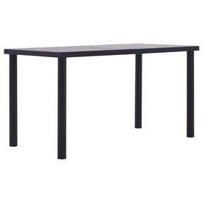 Vidaxl eettafel 140x70x75 cm mdf zwart en betongrijs