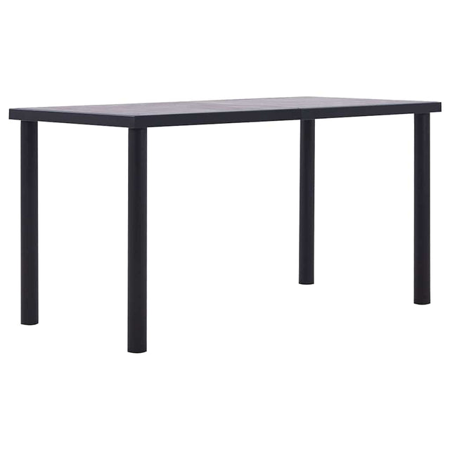 Vidaxl eettafel 140x70x75 cm mdf zwart en betongrijs