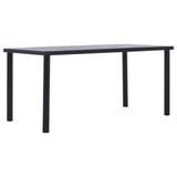 Vidaxl eettafel 160x80x75 cm mdf zwart en betongrijs
