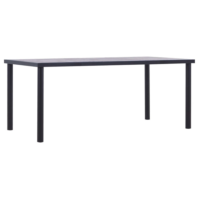 Vidaxl eettafel 180x90x75 cm mdf zwart en betongrijs