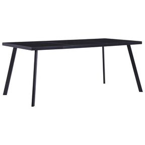 Vidaxl eettafel 160x80x75 cm gehard glas zwart