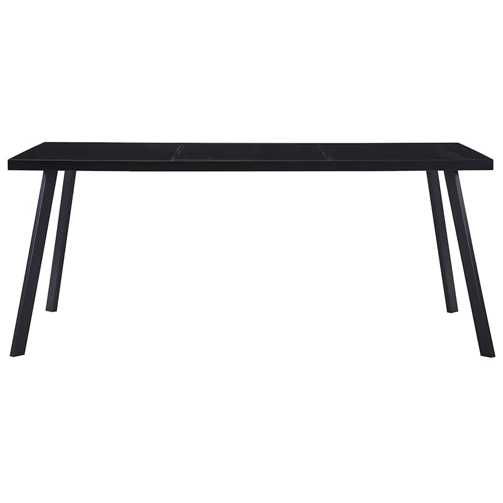 Vidaxl eettafel 160x80x75 cm gehard glas zwart