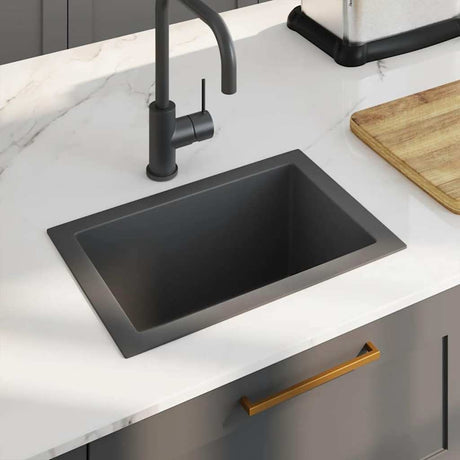 Vidaxl Waschbecken handgefertigt Edelstahl Schwarz