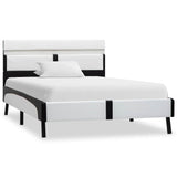 Vidaxl bedframe met led kunstleer wit en zwart 90x200 cm