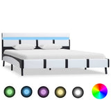 Vidaxl bedframe met led kunstleer wit 160x200 cm