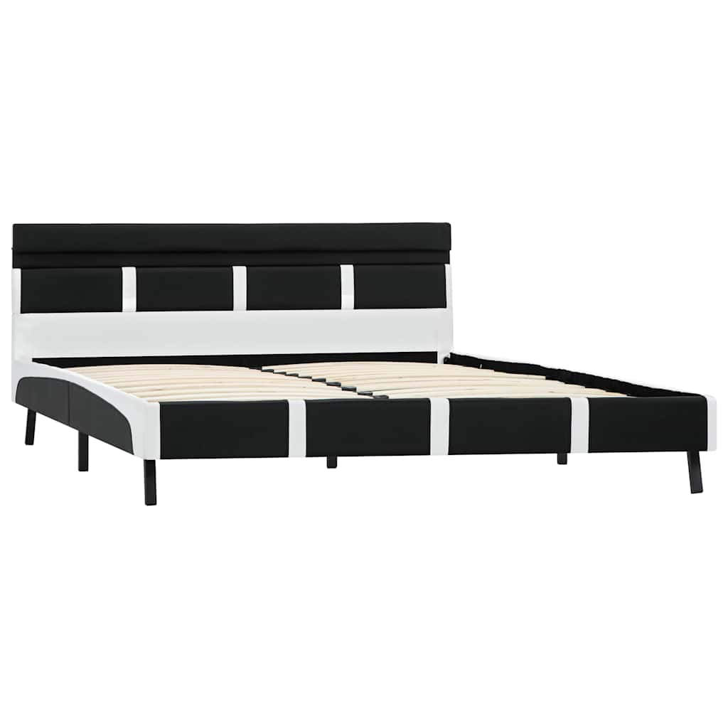 Vidaxl bedframe met led kunstleer zwart 140x200 cm