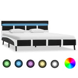Vidaxl bedframe met led kunstleer zwart 160x200 cm