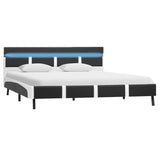 Vidaxl bedframe met led kunstleer grijs 120x200 cm