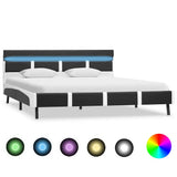 Vidaxl bedframe met led kunstleer grijs 160x200 cm