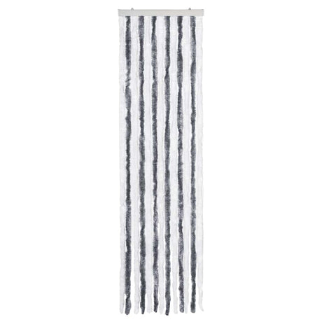 Vidaxl Fly Vorhang 56x185 cm Chenille grau und weiß