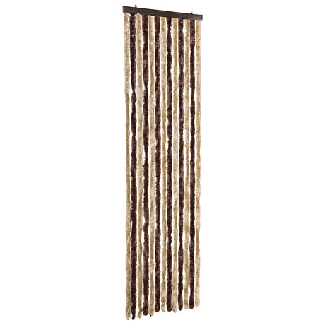 Vidaxl Fly Vorhang 56x185 cm Chenille Beige und hellbraun