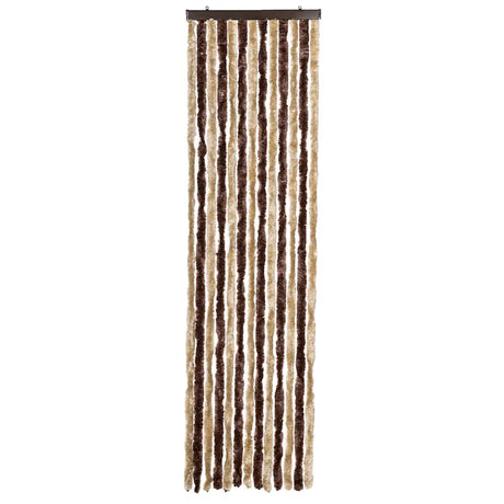 Vidaxl Fly Vorhang 56x185 cm Chenille Beige und hellbraun