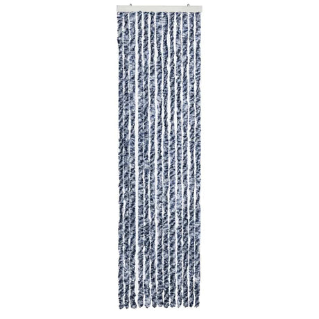 Vidaxl Fly Vorhang 56x185 cm Chenille Blau, Weiß und Silber