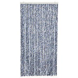 Vidaxl Fly Vorhang 100x220 cm Chenille Blau, Weiß und Silber