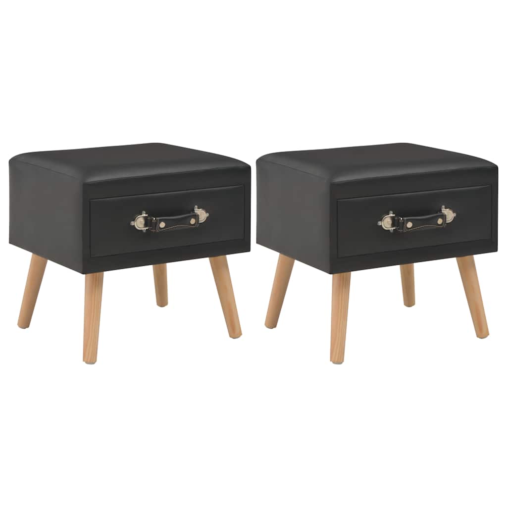 Vidaxl nachtkastjes 2 st 40x35x40 cm kunstleer zwart