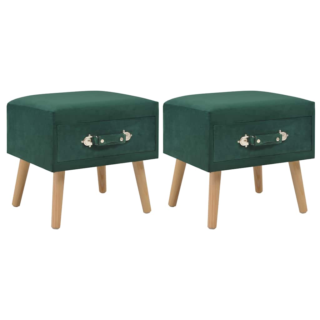 Vidaxl nachtkastjes 2 st 40x35x40 cm fluweel groen