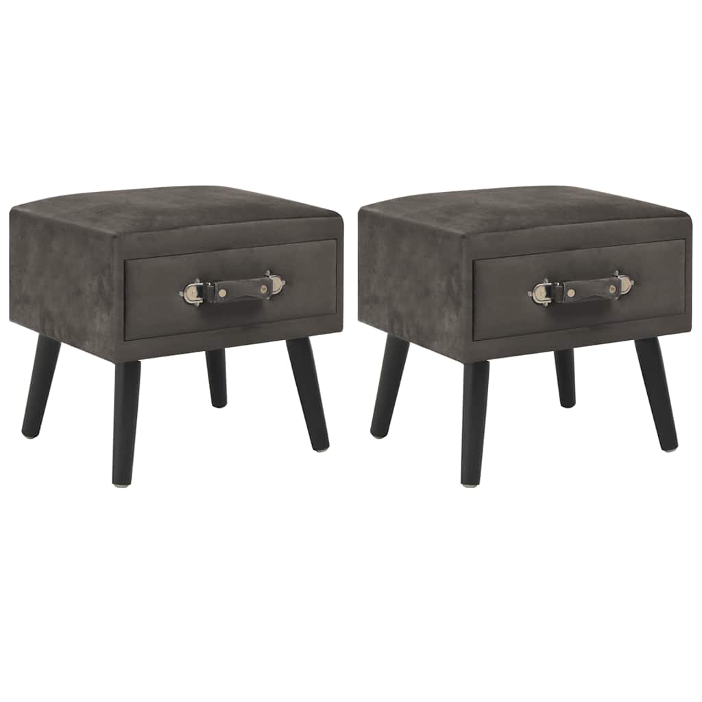 Vidaxl nachtkastjes 2 st 40x35x40 cm fluweel grijs