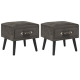 Vidaxl nachtkastjes 2 st 40x35x40 cm fluweel grijs