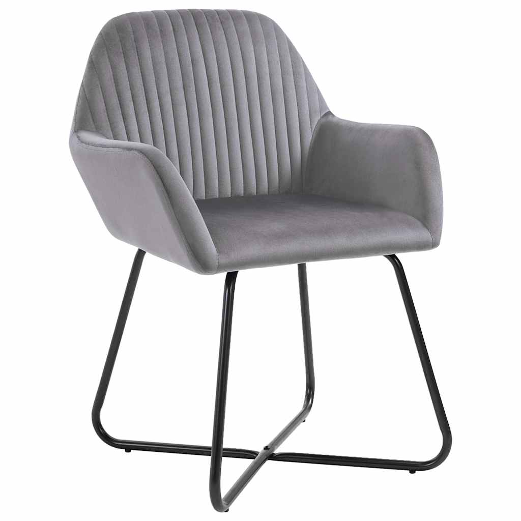 Vidaxl eetkamerstoelen 2 st fluweel grijs