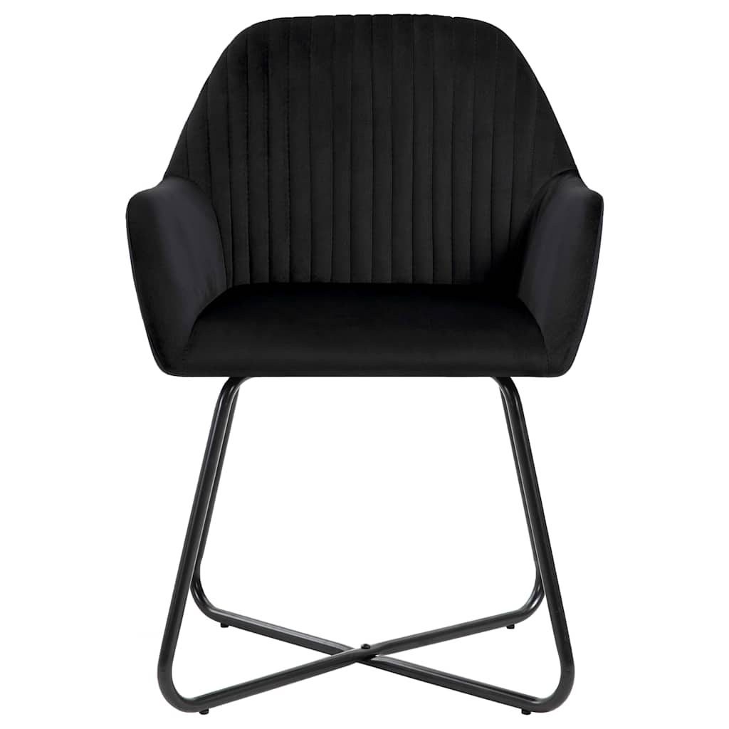 Vidaxl eetkamerstoelen 2 st fluweel zwart