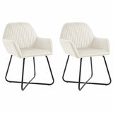 Vidaxl eetkamerstoelen 2 st fluweel crèmekleurig