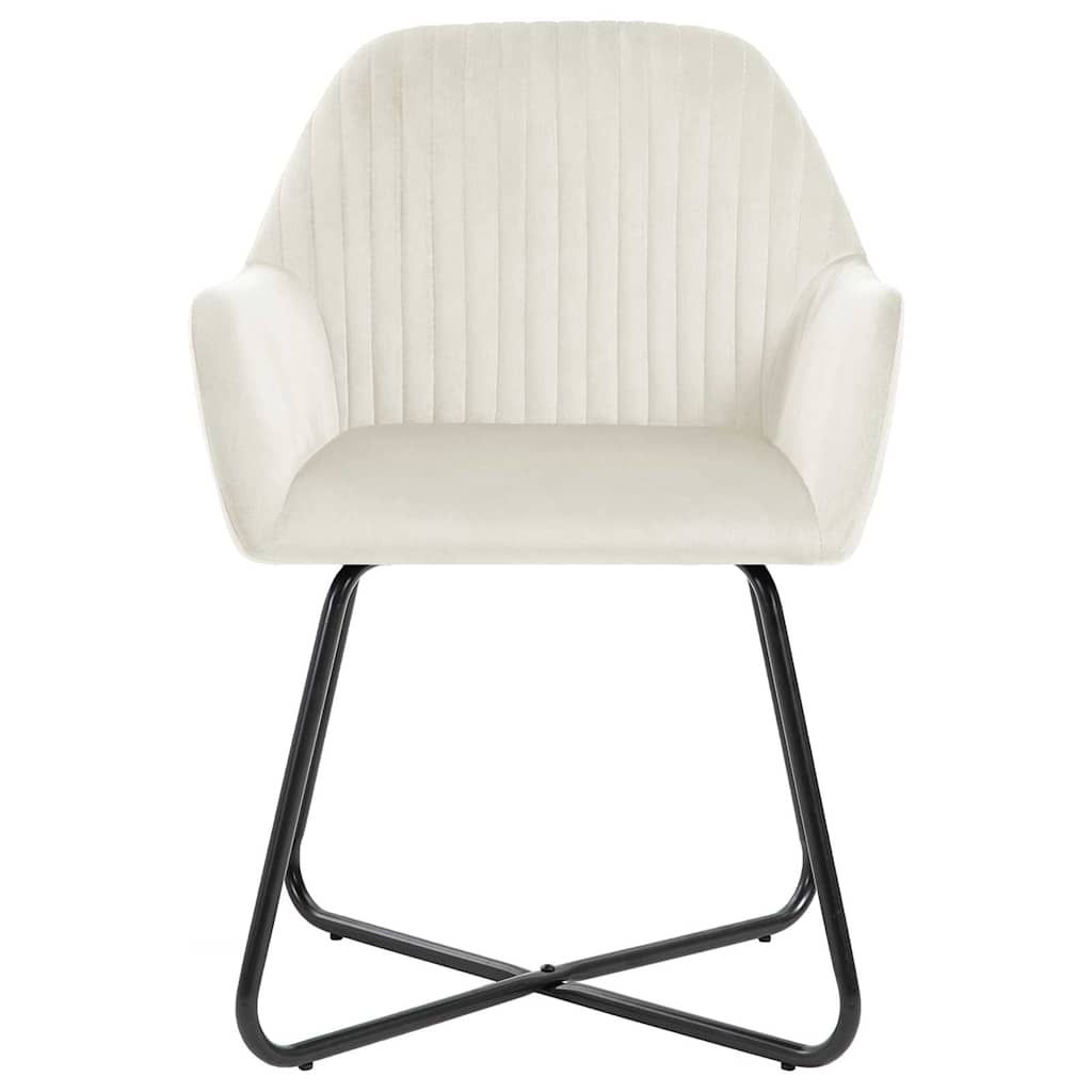 Vidaxl eetkamerstoelen 2 st fluweel crèmekleurig