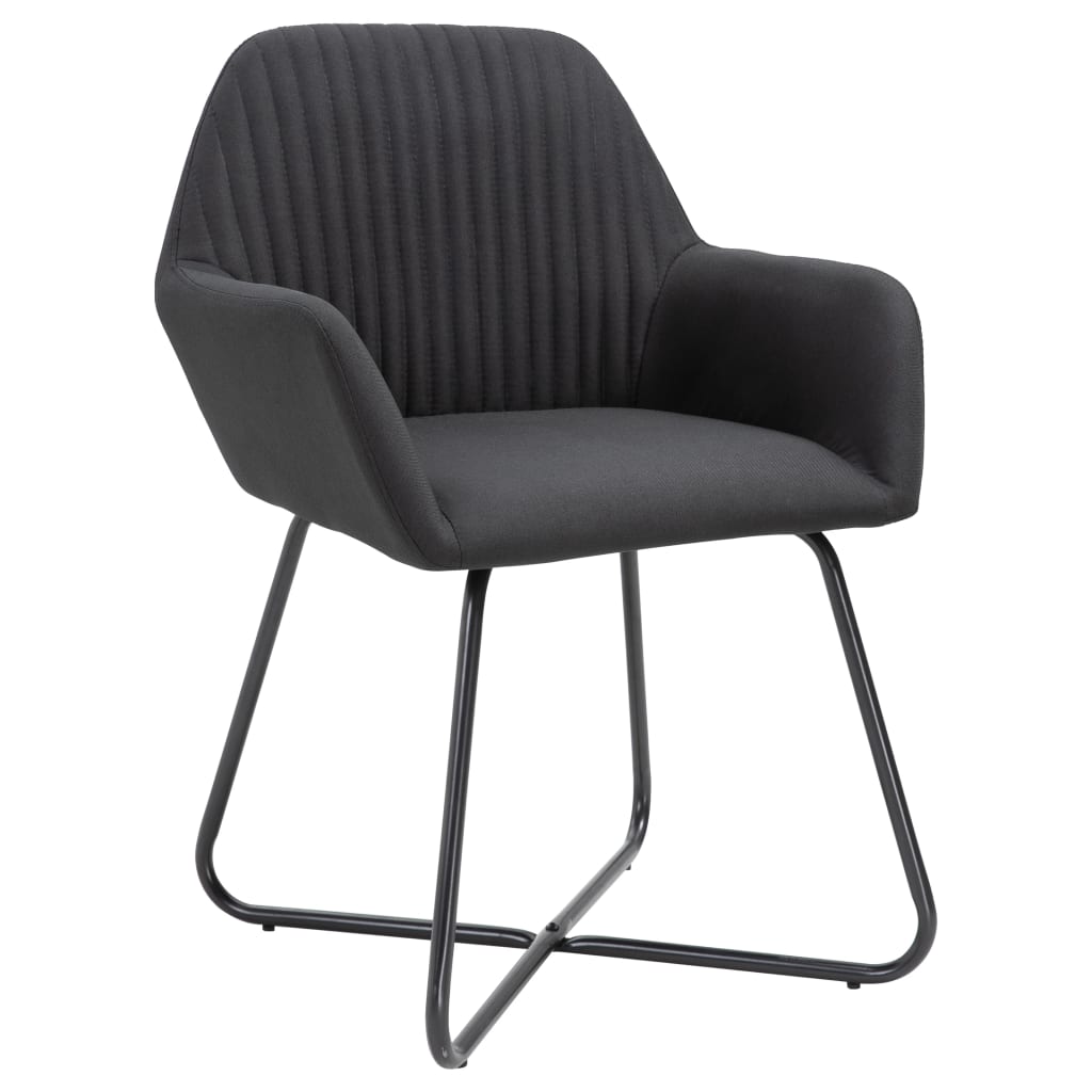 Vidaxl eetkamerstoelen 2 st stof zwart