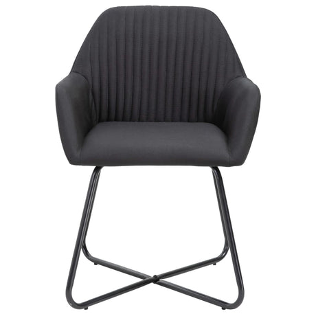 Vidaxl eetkamerstoelen 2 st stof zwart