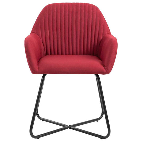 Vidaxl eetkamerstoelen 2 st stof wijnrood