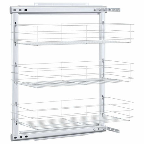 Vidaxl Drahtkorb Küche ausziehbar 3-layer 47x25x56 cm Silberfarbe