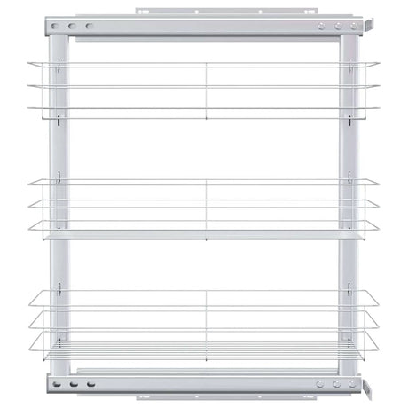 Vidaxl Drahtkorb Küche ausziehbar 3-layer 47x25x56 cm Silberfarbe