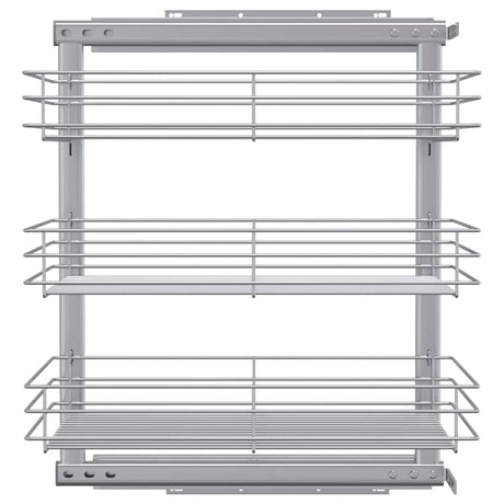 Vidaxl Drahtkorb Küche ausziehbar 3-layer 47x35x56 cm Silberfarbe