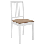 Vidaxl eetkamerstoelen met kussens 6 st massief hout wit