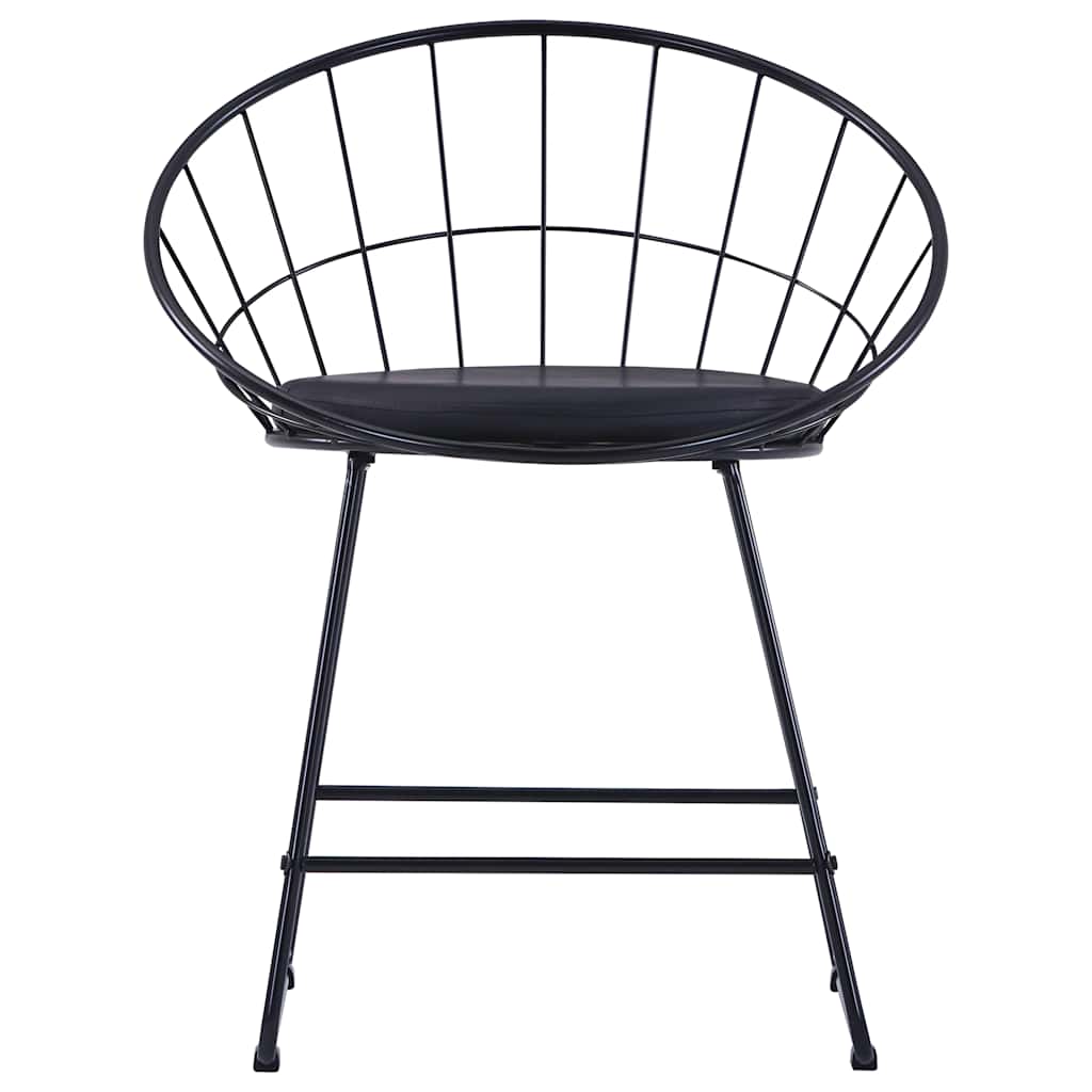 Vidaxl eetkamerstoelen met kunstleren zittingen 4 st staal zwart