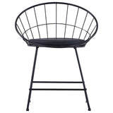 Vidaxl eetkamerstoelen met kunstleren zittingen 4 st staal zwart