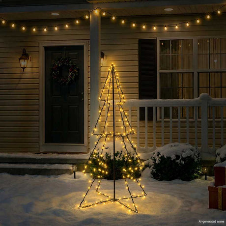 VIDAXL KegelKERSTBOOM 160 LEDs innerhalb und außerhalb von 78x120 cm