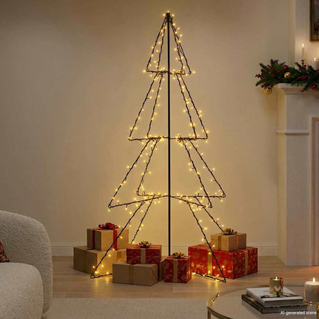VIDAXL KegelKERSTBOOM 240 LEDs innerhalb und außerhalb 115x150 cm