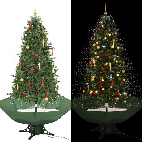 Vidaxl Weihnachtsbaum schneit mit Regenschirm 190 cm Grün