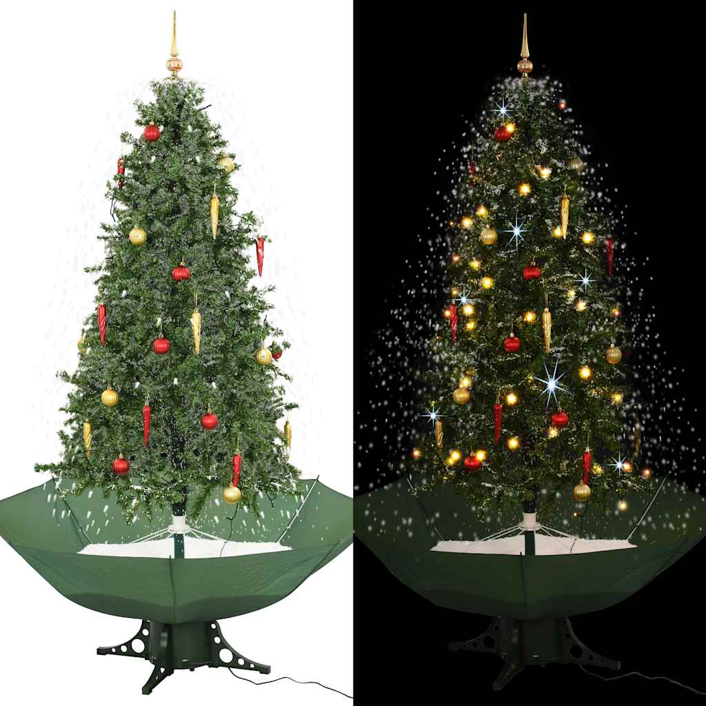 Vidaxl Weihnachtsbaum schneit mit Regenschirm 190 cm Grün