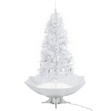 Vidaxl Weihnachtsbaum schneit mit Regenschirme 190 cm Weiß